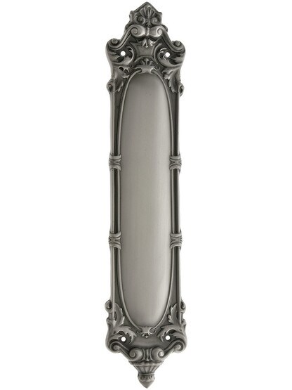 Marseilles Pattern Push Plate In Antique Pewter.